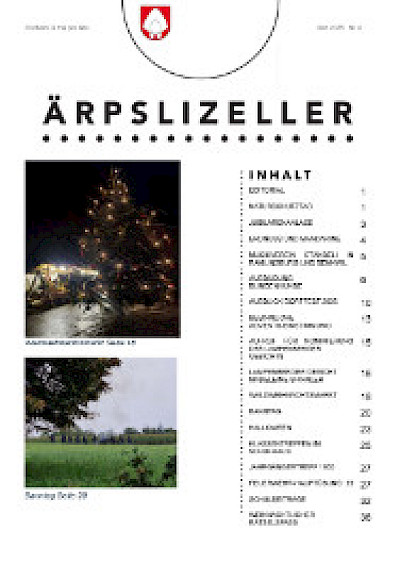 Titelseite von "Dr Ärpslizeller" Dorfzeitung Lampenberg